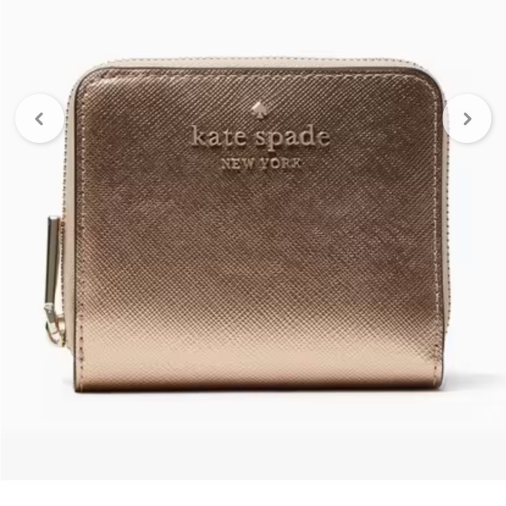 Kate Spade Bags Kate Spade Rose Metallic L-Zip Bifold Wallet